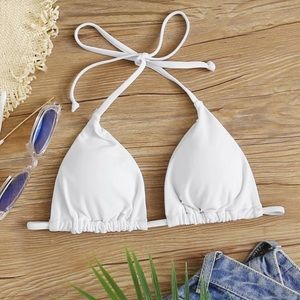 White triangle bikini top